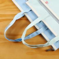 Bolsa de almacenamiento de libros portátil, organizador de archivos de mano de tela Oxford con asa, bolsas de malla con cremallera de gran capacidad para estudiantes - details 1