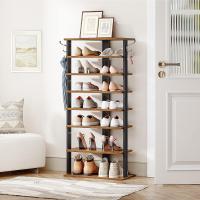 Zapatero, Estante Zapatero, Estantería para Zapatos, Mueble Zapatero de 8 Niveles, con 2 Ganchos, 50 x 28 x 113 cm, para Entrada, Dormitorio, Ahorra Espacio, Blanco - details 16
