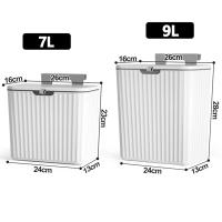 Cubo de basura de cocina montado en la pared, papelera colgante de gran capacidad con tapa para armario de baño, 7L - details 3