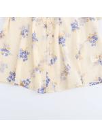 Camisa Elegante Translúcida Con Estampado De Flores Simple Para Mujer - details 6