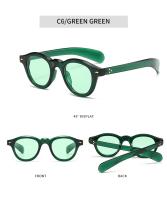 Toyear-gafas de sol ovaladas redondas Vintage para mujer y hombre, lentes de sol de diseñador de marca de lujo, estilo Punk y Rosa, con remaches - details 10