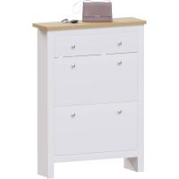 Vida Designs Zapatero Arlington, Madera de ingeniería, Blanco y Roble, H 108 x W 78 x D 24 Cm. - details 0
