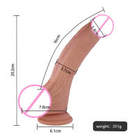 Juguete sexual para mujeres Consolador de silicona realista de 7,2 pulgadas, material seguro para el cuerpo Ventosa fuerte Consolador anal grueso realista ultra suave para hombres Estimulador de punto G con eje curvo y bolas Entrenador de garganta - details 3