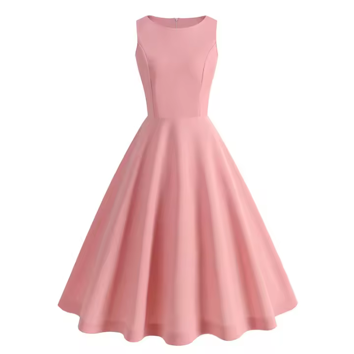Vestido estilo verde de color sólido para mujer primavera/verano 2025 - 1