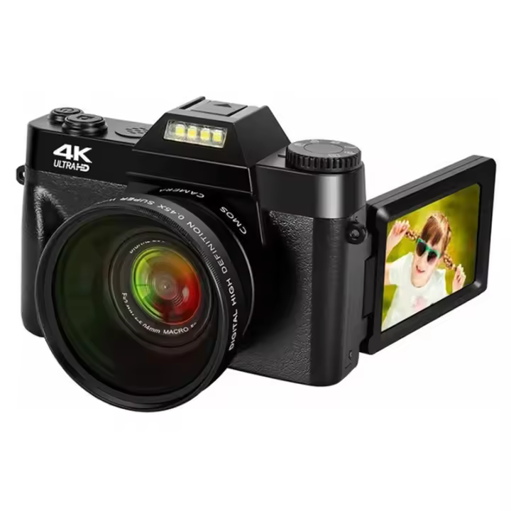 Cámara de fotografía Digital 4K, videocámara Web con WIFI, grabadora de vídeo Vlog Vintage, YouTube, 48MP, pantalla abatible de 3" - 1