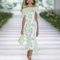 Elegante Vestido Largo de Moda 2025 Europa Y Los Estados Unidos Verde Claro, Azul Claro, Negro - details 2