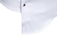 Camisas de manga larga con diseño irregular para hombres, camisas monocromáticas informales, camisas con cuello alto para documentos, fiestas, discotecas, Rh, moda, otoño - details 8
