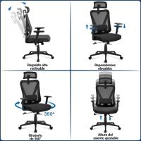 Silla de Oficina Ergonómica Sillon de Escritorio con Resalto Ajustable entre 90° y 130° - details 3