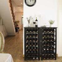 Soporte para 28 Botellas con Parte Superior de Mesa, estantes de Almacenamiento Independientes de 7 Niveles para Cocina, despensa, Bodega, Bar (marrón Oscuro) - details 4