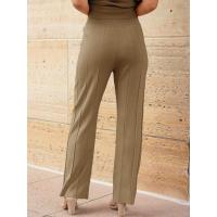 2025 Conjunto informal de punto para mujer: suéter de punto sin mangas + conjunto de dos piezas con pantalones de pierna ancha - details 13