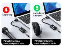 Tarjeta de Sonido USB Externa UGREEN Soporta Auriculares y Micrófono Adaptador de Audio Tipo C a 3.5 mm Jack Compatible con PC, Macbook, MateBook, PS5/PS4, Altavoces, Amplificador - details 1