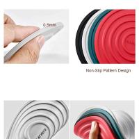 Posavasos multiusos de silicona de tres pies, tapetes circulares aislados, mesa de comedor flexible o tapetes para ollas calientes para uso en la cocina - details 1