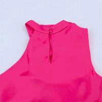 Vestido largo sencillo de verano 2025 con textura satinada asimétrica y temperamento para mujer - details 8