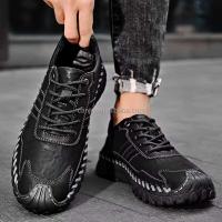 Nuevos zapatos deportivos clásicos universales hechos a mano de piel de vaca para hombre en talla 46 con correas de cuero genuino de la fábrica Jinjiang - details 7