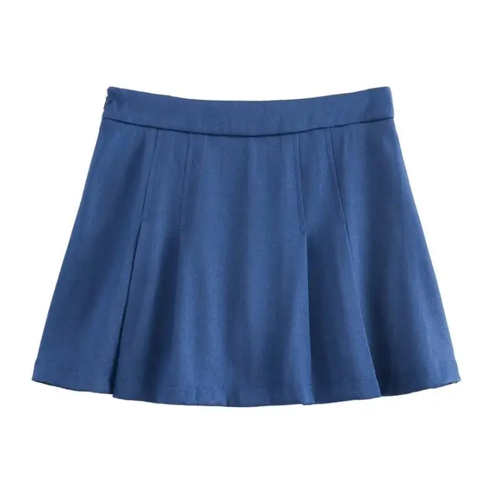 BUNO-traje Vintage para mujer, Blazer de doble botonadura con cuello en V, minifalda recta con cremallera, pantalones cortos, conjuntos de verano 2025. - 1