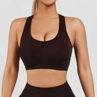 Sujetador Deportivo de Alta Soporte Sin Costuras, Cuello Halter, Abierto de Espalda, Ideal para Gimnasio, Fitness, Yoga Color Sólido - details 1