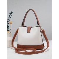 Mochila de lujo Leten Diseño plaitado contrastante Bolso casual sencillo - details 2