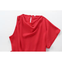 Mono asimétrico con cinturón para mujer, peto largo sin mangas, elegante, con hebilla, informal, de un hombro - details 3