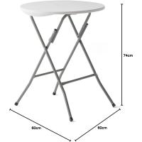 Mesa Plegable Portátil Multifuncional, 84x84x74cm, Cuadrada, Blanco - details 6