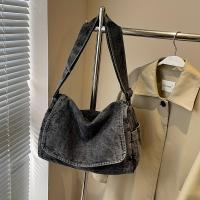 Mochila Messenger de Denim de Gran Capacidad Estilo Casual para Parejas, Correa Ajustable, Cierre de Cremallera, Lavable a Mano, Bolsos de Viaje para Ocasiones Casuales - details 5