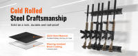 SucceBuy Gun Rack, montado en la pared interior. Vertical de 6 ranuras para rifle y escopeta. Metal resistente de 180 lb. Con acolchado suave - details 1