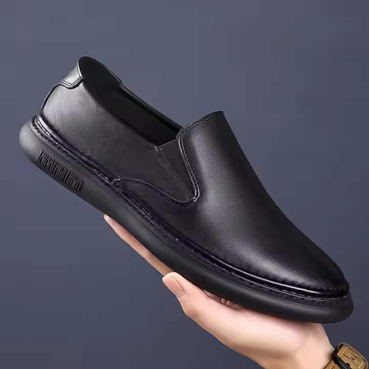 Zapatos de los hombres de primavera de un pedal zapatos casuales de suela suave mocasines de piel de vaca transpirable versátil cuero beanie zapatos - 1