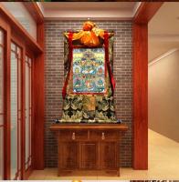 Tangka, el dios de la riqueza con cinco apellidos, pinturas colgantes pintadas a mano de Xizang, artículos tibetanos, interior de gran tamaño, 120 cm - details 2