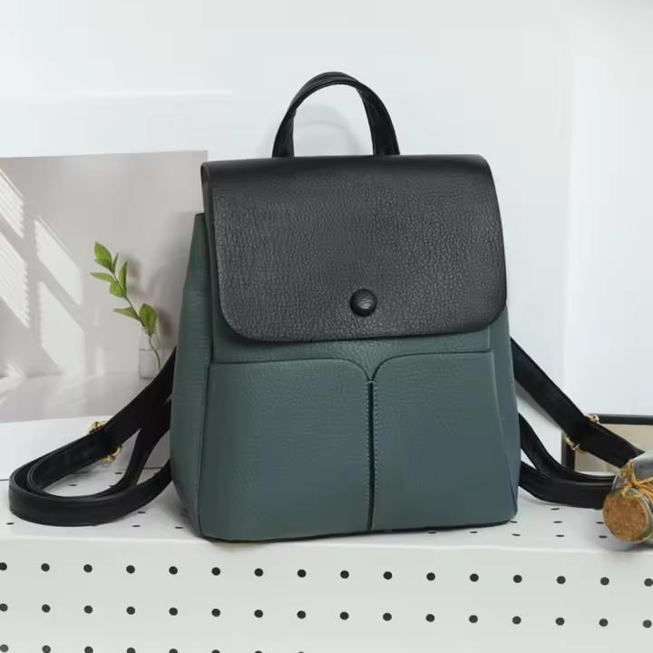 Mochila de cuero suave de gran capacidad para mujer 2025 moda tendencia bolso moda versátil mochila de viaje marea - 1