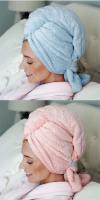 Secado rápido extra grande de microfibra con banda elástica, turbante suave ultra absorbente del abrigo de la toalla del pelo - details 10