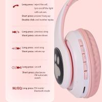 Auriculares Inalámbricos para Niños con Luz LED Diseño de Gato Plegables y Portátiles con Micrófono para Aprendizaje a Distancia - details 2