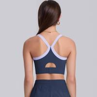 Sujetador deportivo de nailon para mujer, camiseta sin mangas de color sólido, transpirable, de secado rápido - details 12