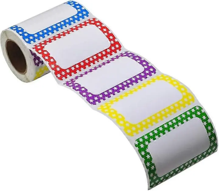 Etiquetas coloridas con nombre liso - 250 pegatinas - 89 mm x 57 mm - 1