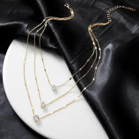 Collar con colgante de circón para mujer, gargantilla de cadena multicapa, joyería brillante para fiesta, regalo de moda - details 8