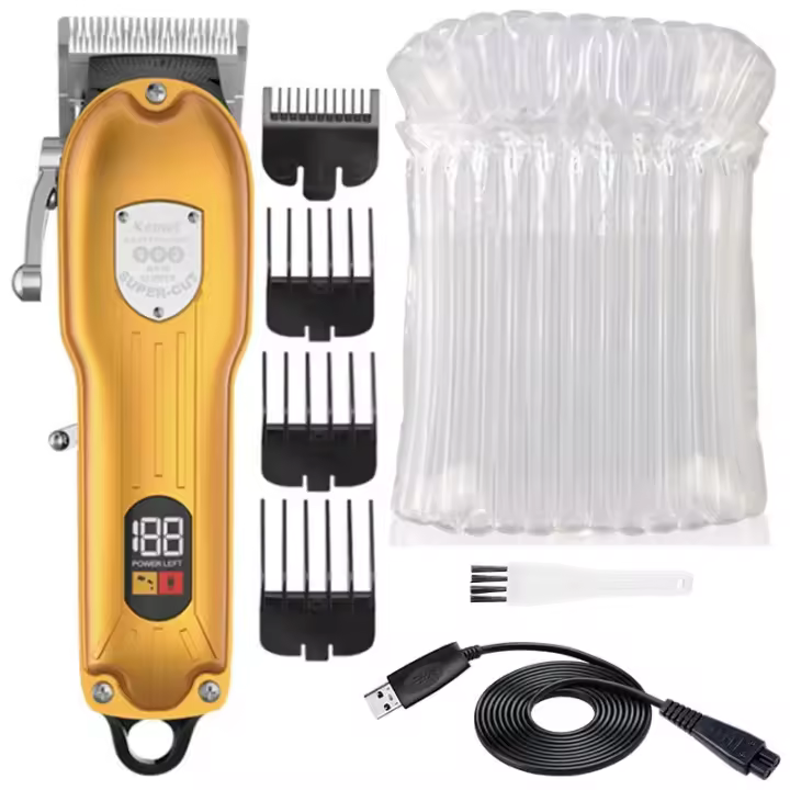 Kemei-cortadora de pelo profesional para hombre, Máquina Eléctrica de corte de pelo, ajustable, recargable, para barbería, 802 - 1