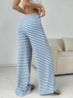Pantalones de Algodón con Rayas para Mujer Cintura Elástica, Talla Única, Novedad de Otoño - details 15