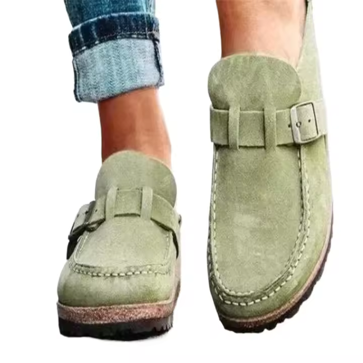 Zapatos Retro sin cordones para mujer, zuecos planos cómodos, informales, talla grande, verano, 2024 - 1