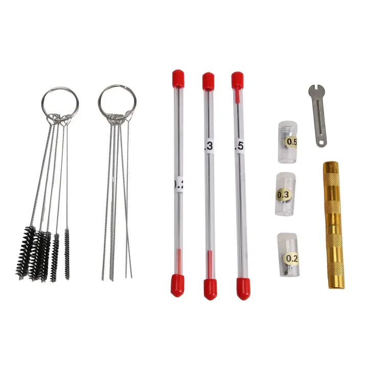 Kit de tapa de boquilla de aerógrafo de 21 piezas, piezas de repuesto de aguja, Kit de limpieza de agujas de aerógrafo, pieza de repuesto - 1