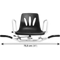 Silla Bañera Personas Mayores, Giratoria 360º, Asiento Adulto, Ortopedia, Antideslizante, Negra - details 3