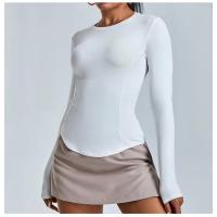 Fishbone Line Camiseta deportiva informal de manga larga para mujer, para Yoga, correr, gimnasio, ajustada, con cuello redondo, Top de entrenamiento - details 7