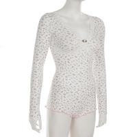 Camisola Floral Miravia Mono Corto de Encaje Primavera/Verano 2024 Pijama Sensual con Mangas Largas para Casa Conjunto de Dormir Sexy Moda Hogar Trendy - details 20