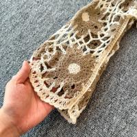 Suéter de punto de ganchillo de manga larga para mujer, Top corto de punto abierto transparente, jersey para adolescente, traje de playa bohemio para Otoño e Invierno - details 4
