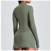 Top deportivo de manga larga, cuello redondo, ajustado, ligero y elástico para mujer - details 9