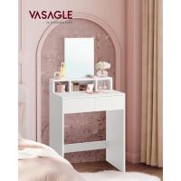 Mesa de Maquillaje con Espejo Grande, Gabinete con 2 Cajones y 3 Compartimentos, Estilo Moderno, Blanco - details 10