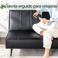 Sofá Cama - Sofá Cama Plegable 2 en 1 - Adecuado para habitaciones de invitados y espacios pequeños - PVC Negro - details 2