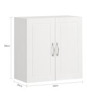 Armario Auxiliar Multiusos de Pared Mueble Baño Colgar Armario Suspendido con 2 Puertas Blanco 60 x 30 x 60 cm - details 2