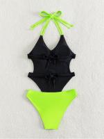 Bañador de una pieza para mujer, Monokini de realce, ropa de playa adelgazante, traje de baño de verano - details 4