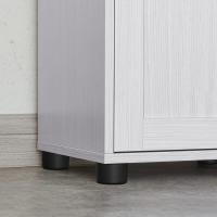 Compartimento Abierto Puerta Cristal Estrecho Patas Estantes Regulables en Altura Ahorro Espacio Blanco Arce BBK163T44 - details 7