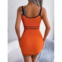 Mini vestido de punto acanalado para mujer, tubo de suéter con escote en V y tirantes finos, ropa de calle Y2K, vestido de discoteca - details 7
