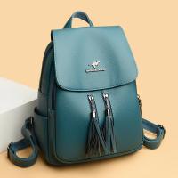 Mochila antirrobo de cuero suave de alta calidad para mujer, bolso de hombro informal, bolso escolar de gran capacidad, a la mod - details 5