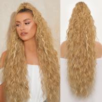 Peluca con cola de caballo con Clip para permanente de maíz, Clip ombré en cola de caballo larga ondulada y rizada, extensión de cola de caballo con cordón, peluca de cola de caballo para fiesta - details 16
